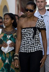 Michelle Obama on the streets of Marbella in August 2010 Spain