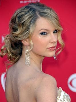 Taylor Swift Curly Chignon Evening Hairstyle for Christmas