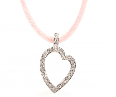 Heart shaped pendant with diamonds by Roberto Marroni