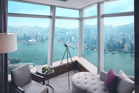 Ritz-Carlton Hong Kong Hotel panoramic view harbour victoria