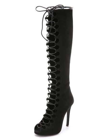 Giambattista Valli lace up black leather boots for fall winter 2015 2016 trend