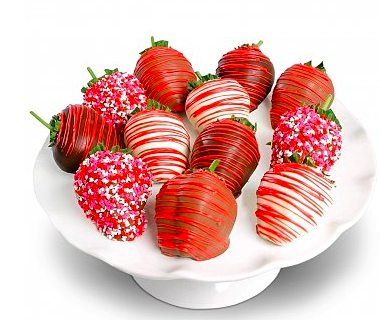 Chocolate covered love strawberries for Valentines Day
