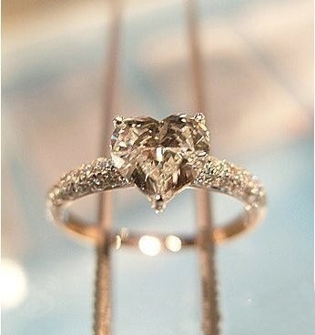 engagement ring in the shape of the heart