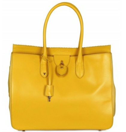 ROCHAS yellow leather tote handbag