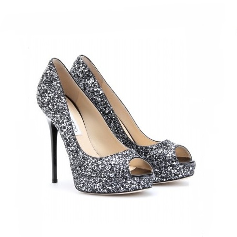 Jimmy Choo Glitter Platform Peep-Toes perfect for birthday party