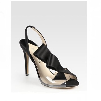 Nicholas Kirkwood Satin and Suede Bow Slingback Sandals ideal for wedding
