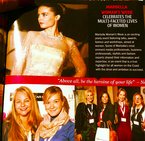 Press clipping from Marbella Women's Week in Essential Magazine