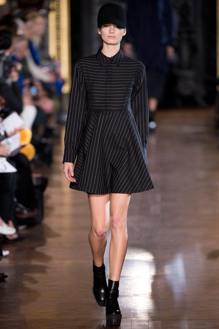Stella McCartney black striped daily wear dress from fall 2013 ready-to-wear collection