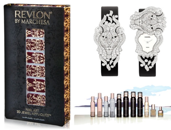 revlon nails by marchesa, chanel watch and show beauty producst