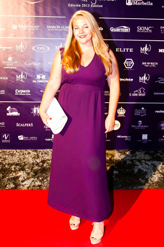 Julia Travchenko of RichClubGirl.com at Marbella Luxury Weekend Opening Gala red carpet