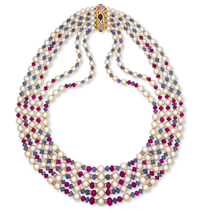 Bulgari pearl and diamond necklace