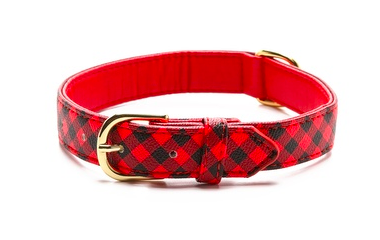 Buffalo Check Dog Collar by C. Wonder Christmas gift for pet