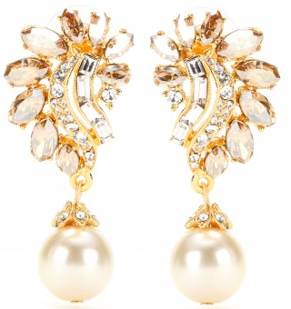 Crystal and pearl earrings by Ben Amun