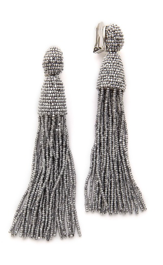 Classic long tassel earrings by Oscar de la Renta