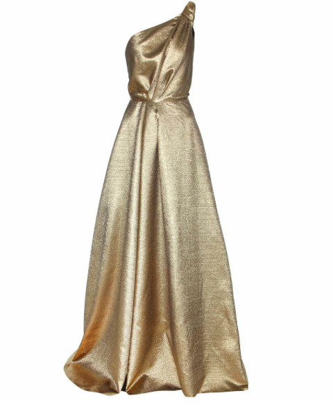 Carolina Herrera exclusive metallic one-shoulder gown