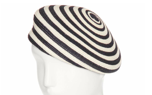 Striped straw beret by gucci