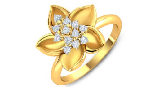 wild rose diamond ring yellow gold blossom jewellery